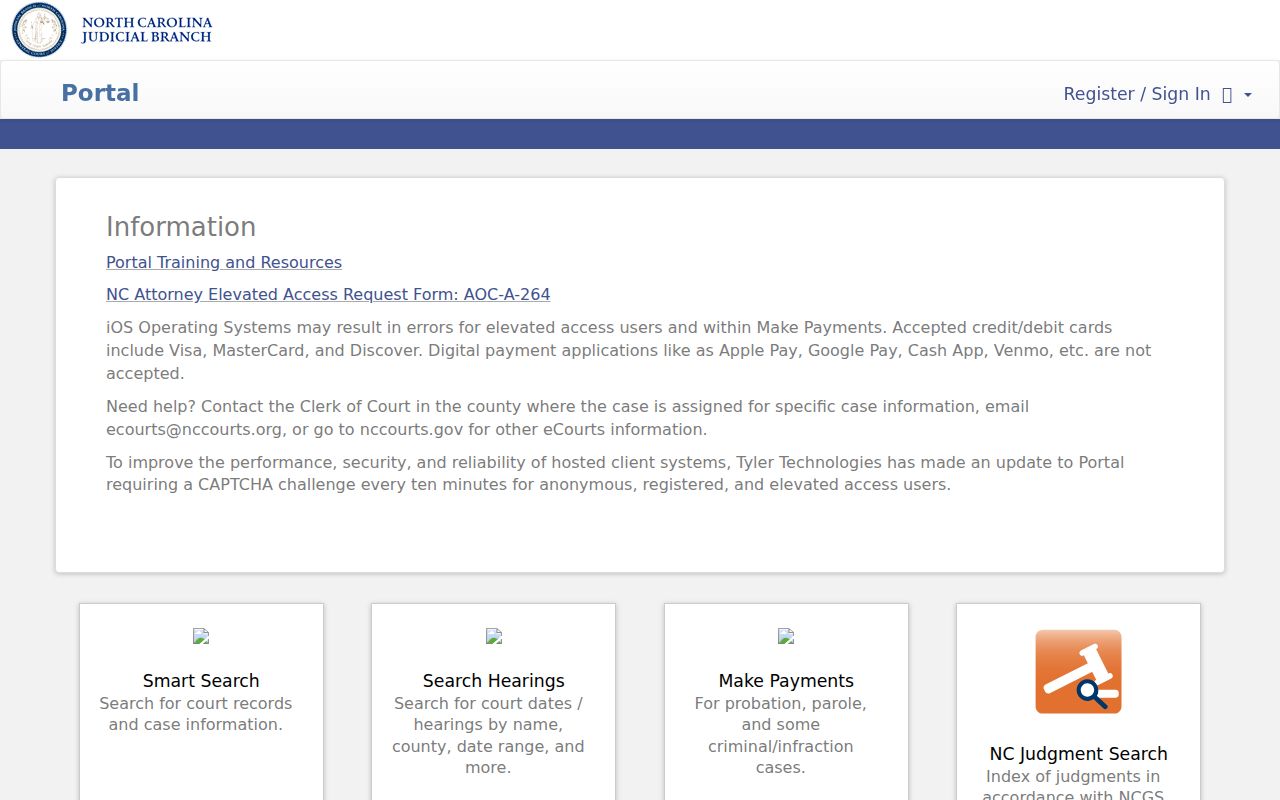 Montgomery criminal docket search through the North Carolina eCourts Portal