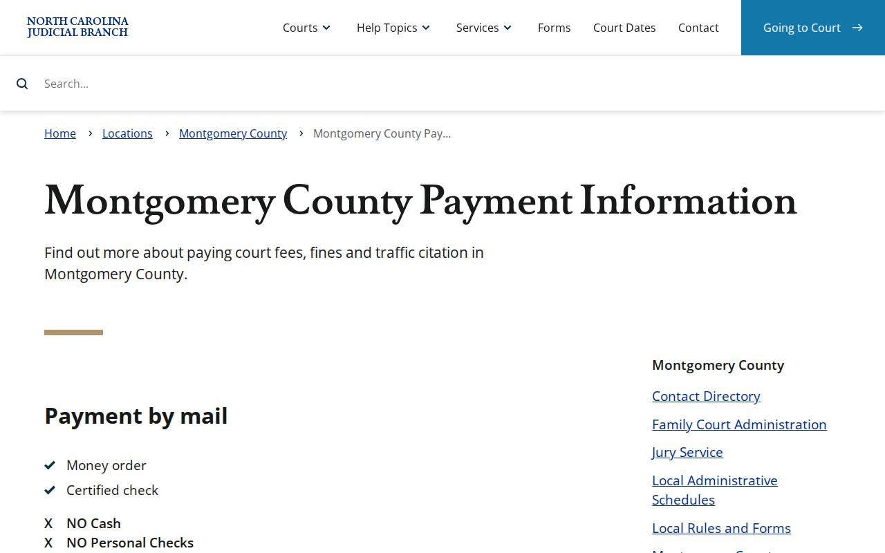 Montgomery traffic ticket payment and court record instructions